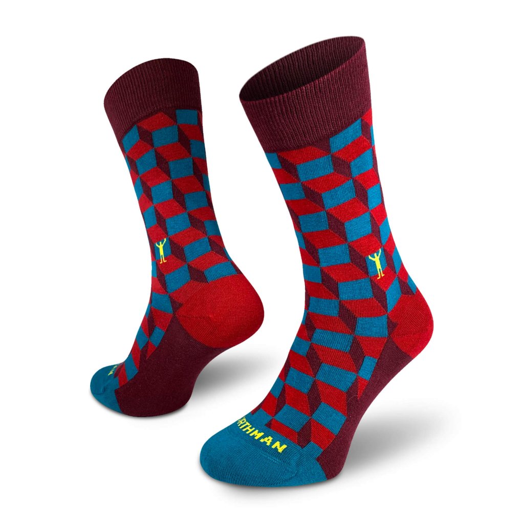 Ponožky Kubrik červené Barva: Červená, Velikost: 38-41