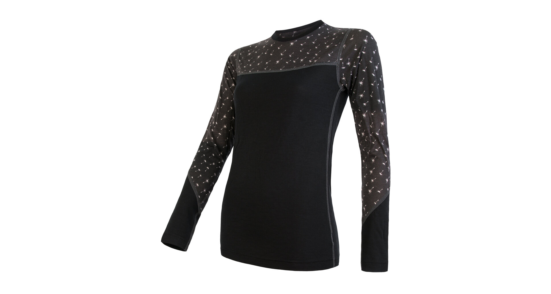 SENSOR MERINO IMPRESS dámské triko dl.rukáv černá/pattern Velikost: XL