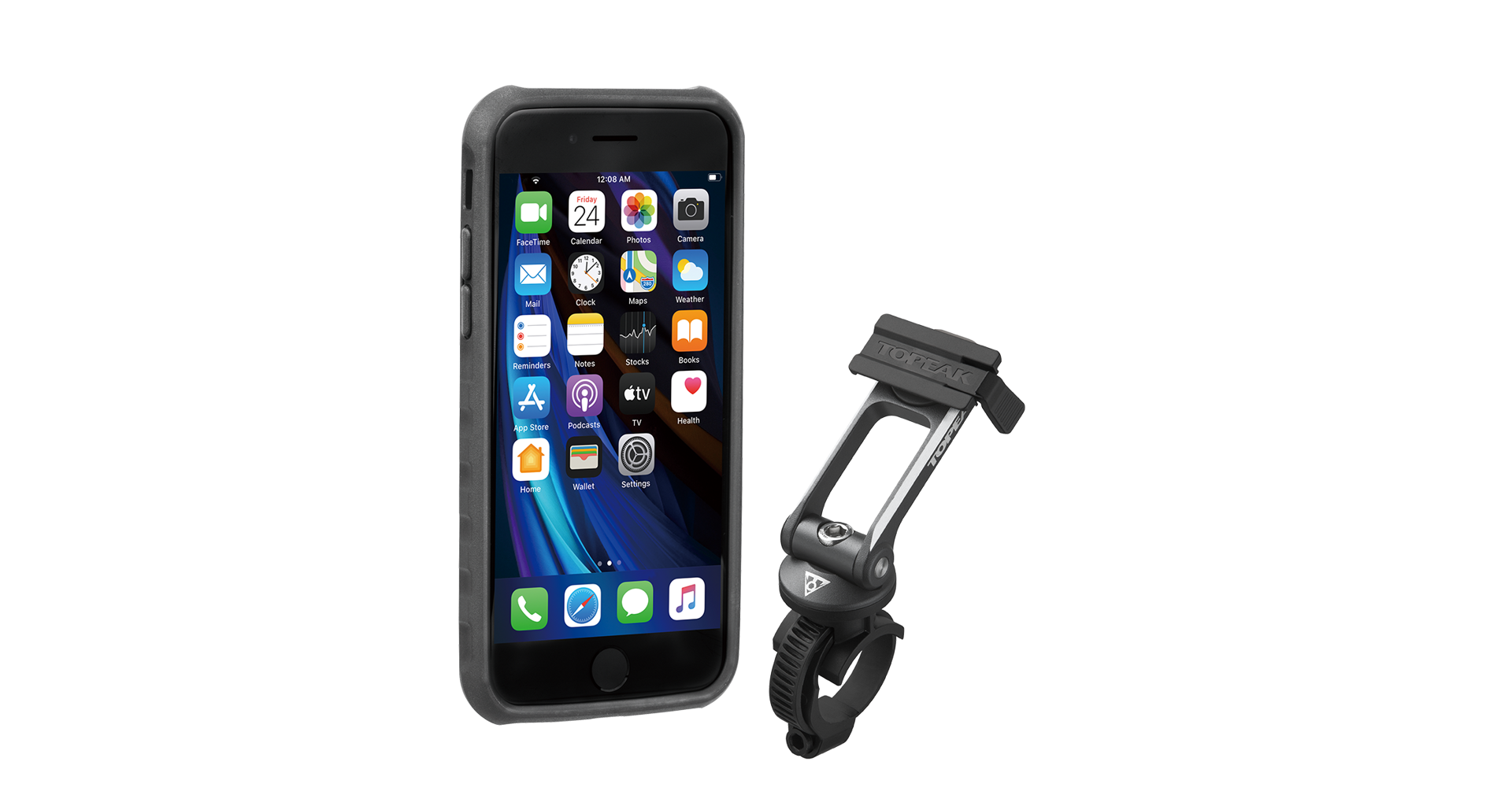 TOPEAK obal RIDECASE pro iPhone SE (2020), 8, 7 černá/šedá