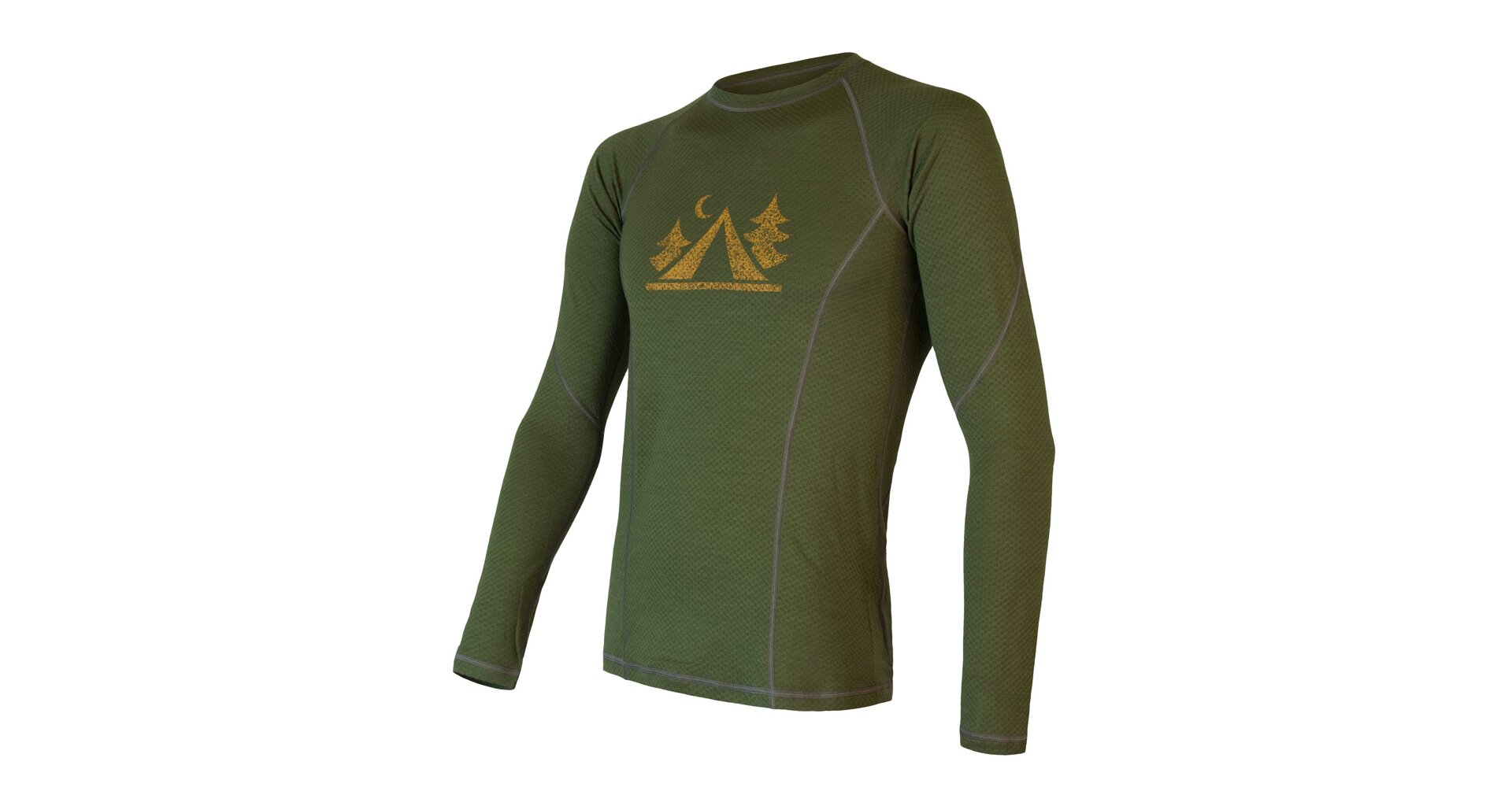 SENSOR MERINO DF CAMP pánské triko dl.rukáv safari green Velikost: XL