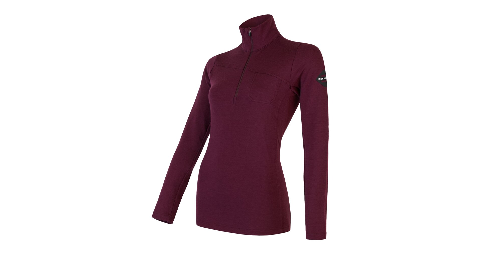 SENSOR MERINO EXTREME dámská mikina dl.rukáv zip port red Velikost: M