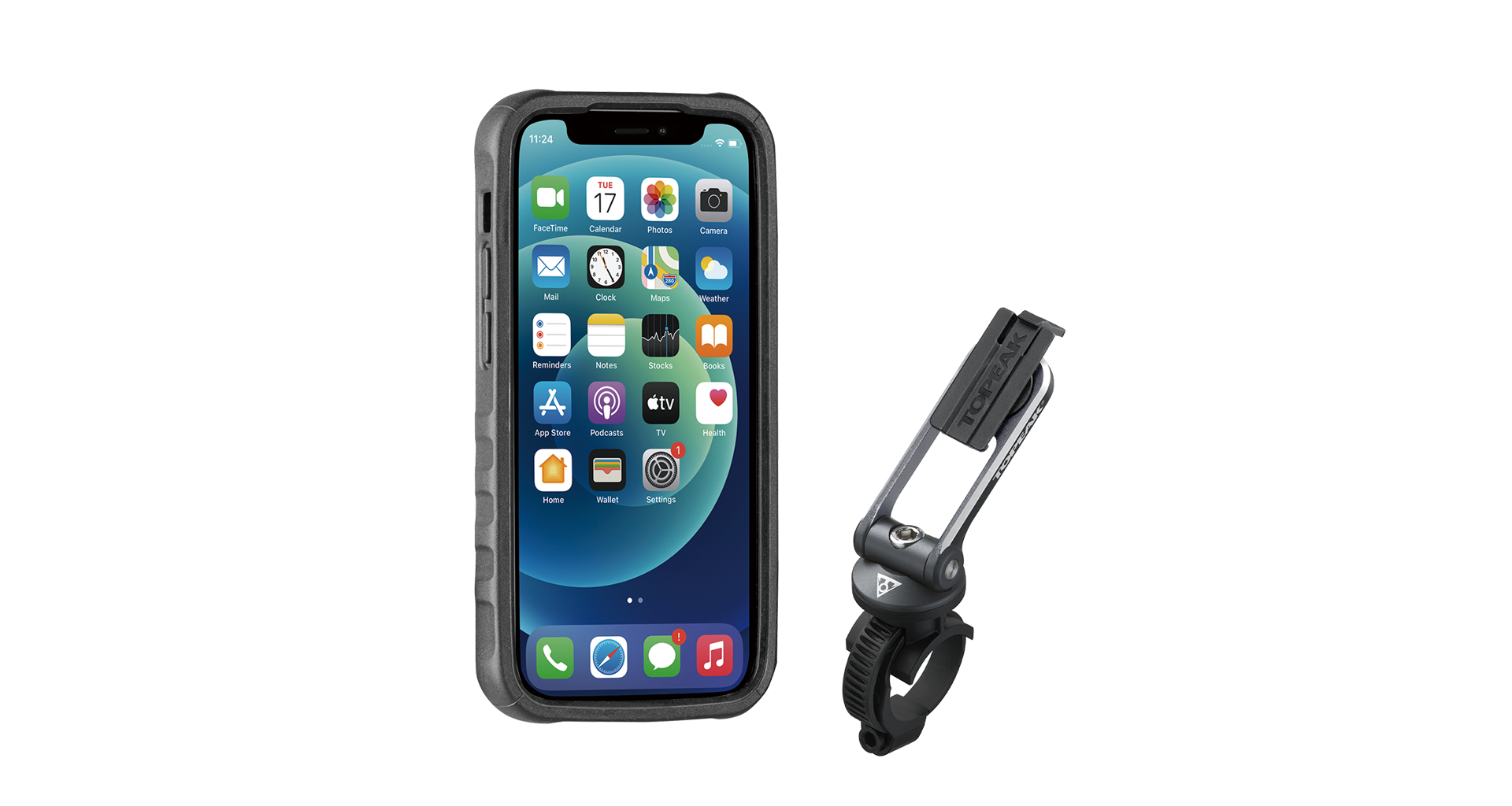 TOPEAK obal RIDECASE pro iPhone 12 Mini černá/šedá