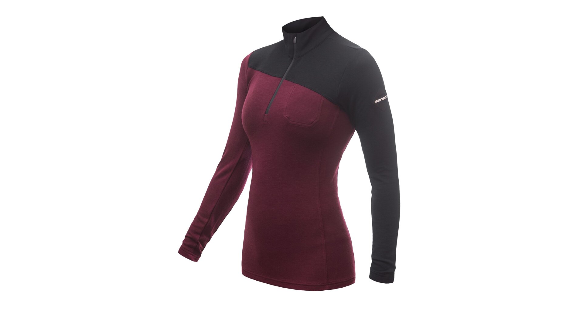 SENSOR MERINO EXTREME dámská mikina dl.rukáv zip port red/černá Velikost: XL