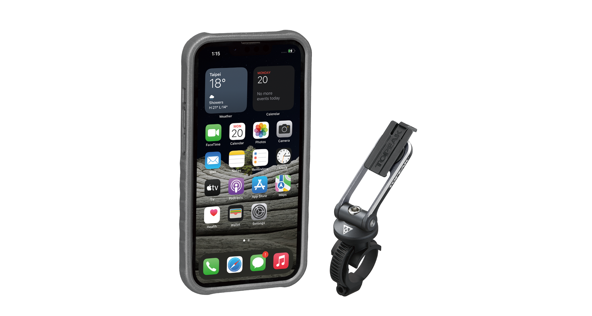 TOPEAK obal RIDECASE pro iPhone 13 Pro černá/šedá