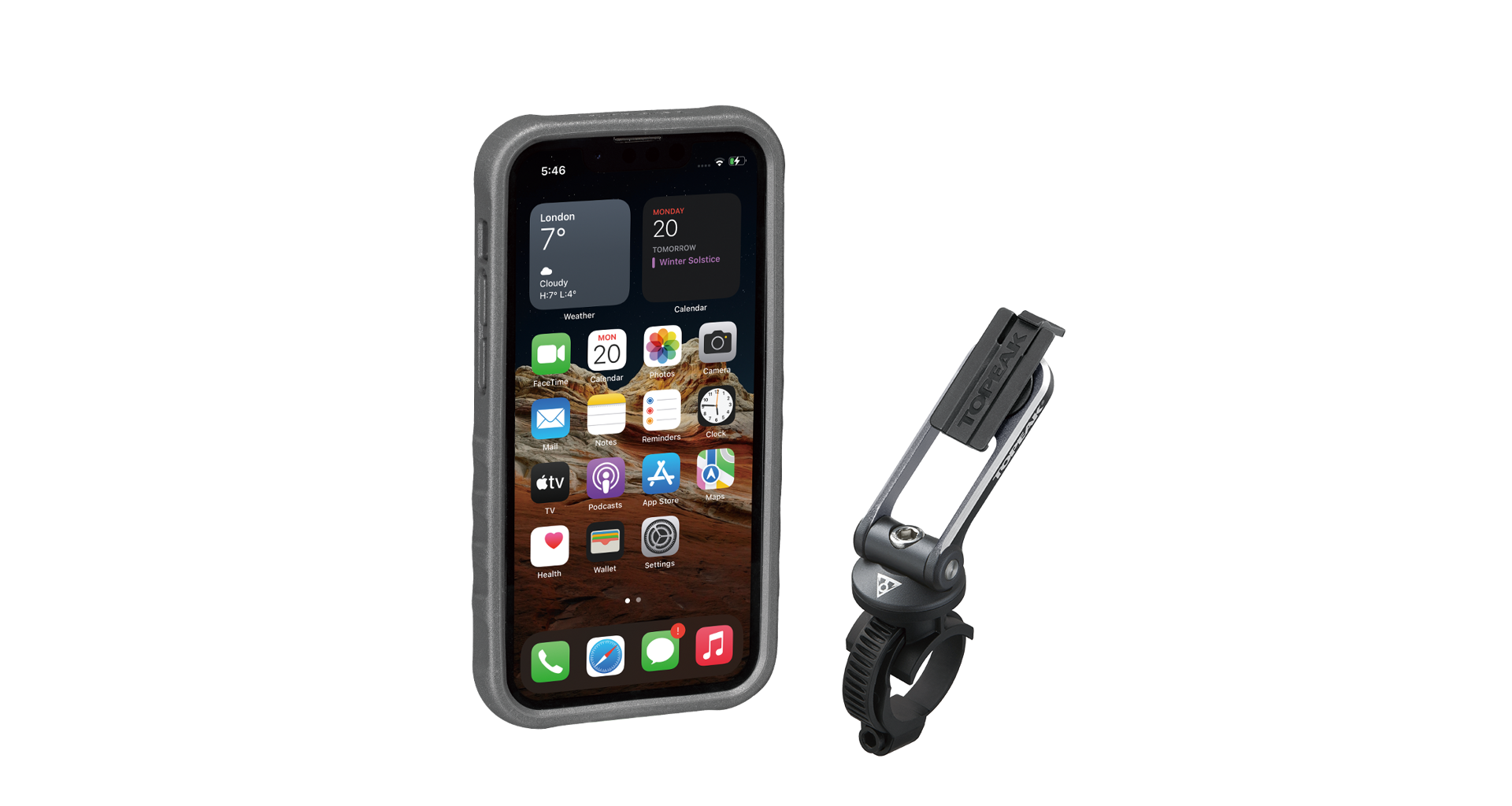 TOPEAK obal RIDECASE pro iPhone 13 Mini černá/šedá