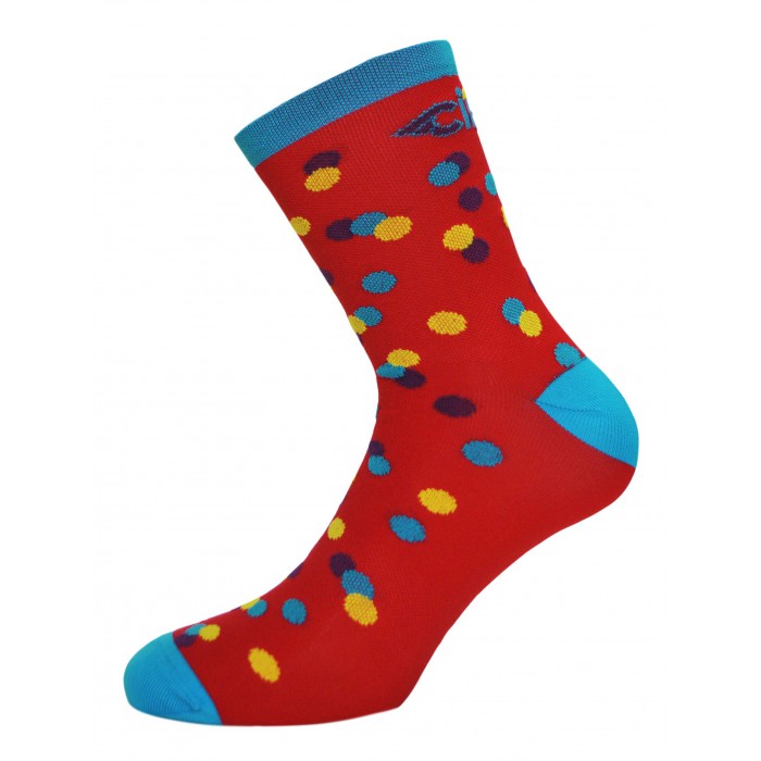 Ponožky Cinelli CALEIDO DOT RED Velikost ponožek: 43-46