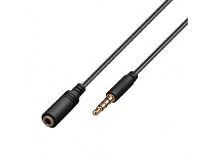 Kabel JACK 3,5mm - JACK 3,5mm M/F 2m 4 pinový pro Apple