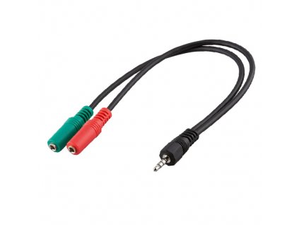 Redukční kabel JACK 3,5mm 4pin - 2x JACK 3,5mm STEREO M/2xF 30cm