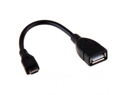 Kabel USB-A 2.0 / micro USB-B 2.0, OTG, 15cm, černý