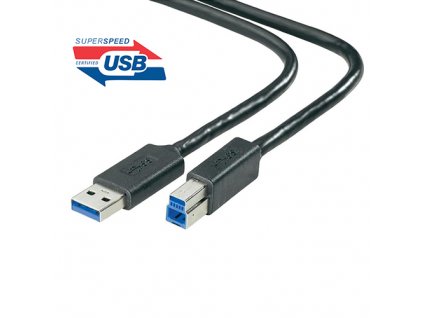 Kabel USB 3.0 - USB A-B 5Gbps 9pin 1m černá