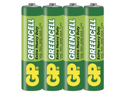Zinková baterie AAA (R03) GP Greencell, 4ks