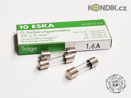 Pojistka ESKA 5x20mm pomalá skleněná