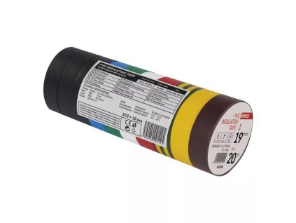 Izolační páska PVC 19mm/20m barevný mix 10ks