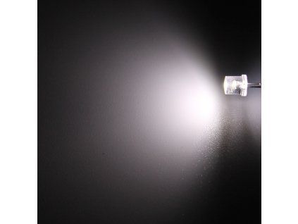 LED dioda 5mm bílá studená, Hebei 599PWC