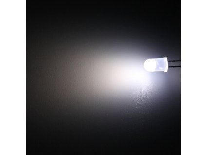 LED dioda 5mm bílá studená, Hebei 560PWD