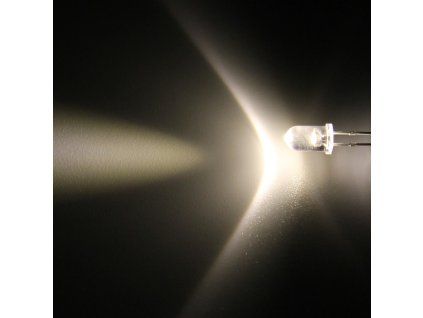 LED dioda 5mm bílá teplá, Hebei 515PW04C