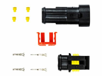 AMiO 03518 sada voděodolného konektoru Superseal 1.5, 2-pin (samec+samice)