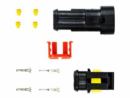 Sada voděodolného konektoru Superseal 1.5, 2-pin (samec+samice)