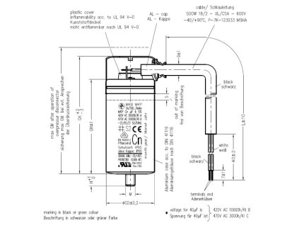 Hydra MKB MKP 3/500I/1218 kondenzátor motorový 3uF