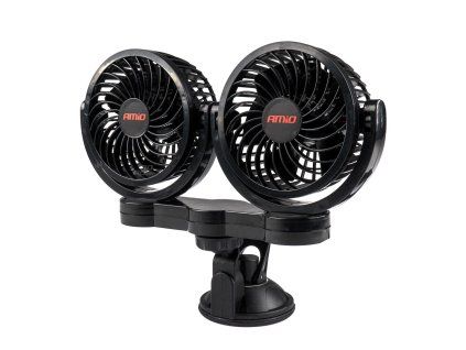 Ventilátor do auta s přísavkou 2x4" 12V, AMiO 03010
