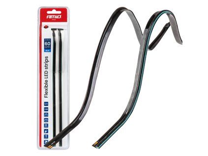 LED pásky COB do auta - bočné modrá 2x30 cm 12 V, AMiO 04578