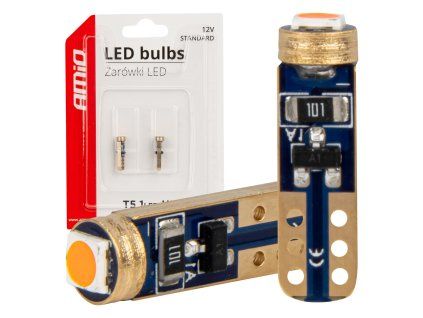 LED BUBLS STANDARD Red T5 12V 3030 1LED HP AMIO-03727