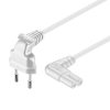 Kabel síťový IEC C7 1m bílý úhlový