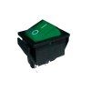 Kolébkový spínač DPST, ON-OFF, 250V/15A, zelený