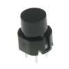 Tlačítkový spínač bez aretace do DPS 35V 10mA 1-pólový spínací ON-OFF černý