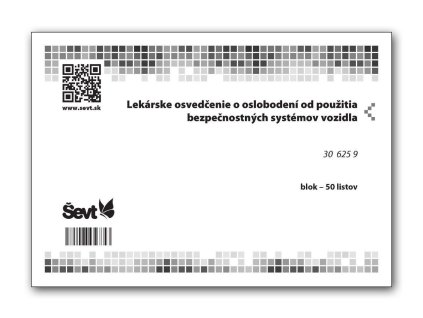 Lekárske osvedčenie o oslobodení od použitia bezpečnostných systémov vozidla