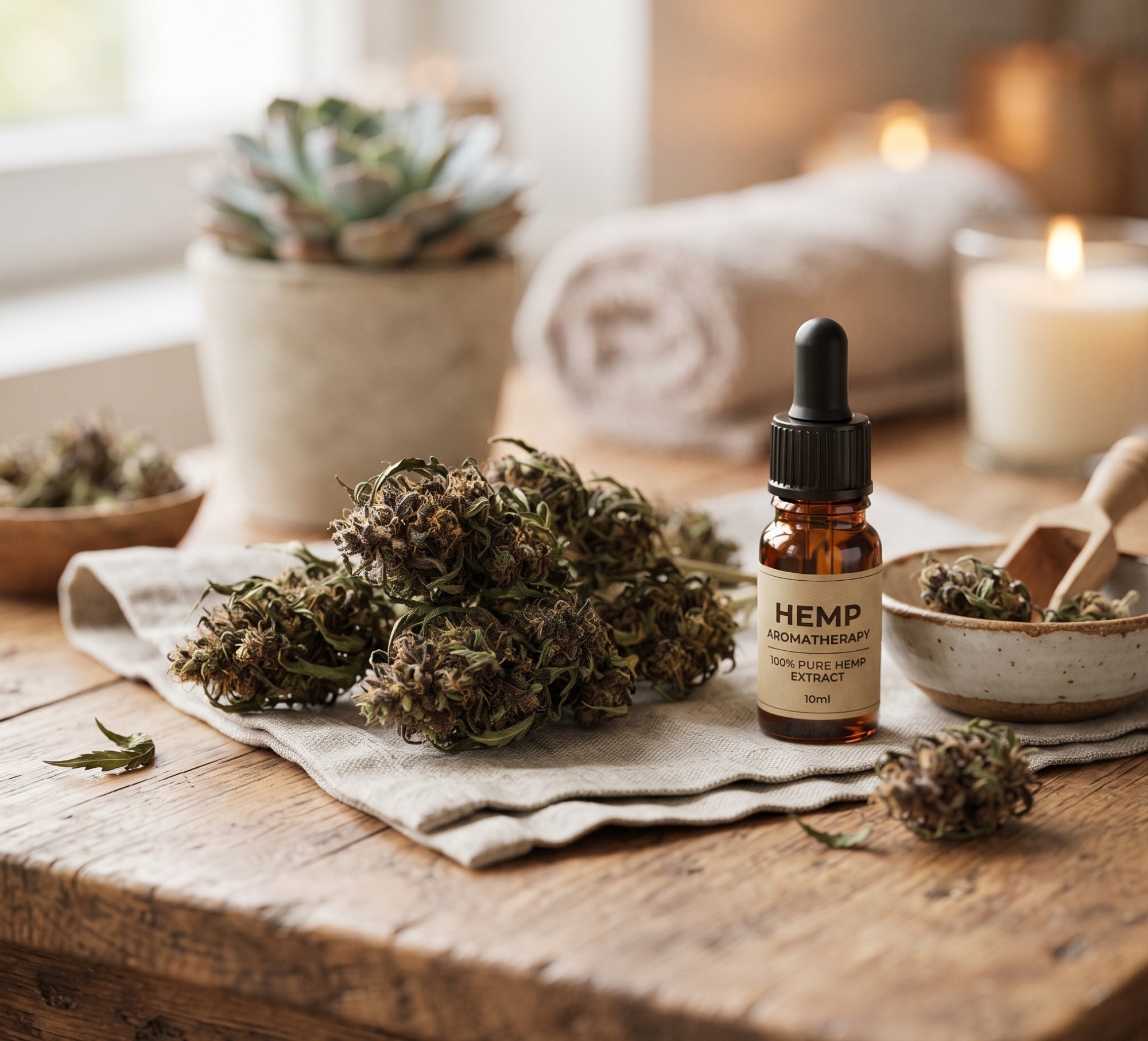 Využití sušených květů technického konopí v aromaterapii