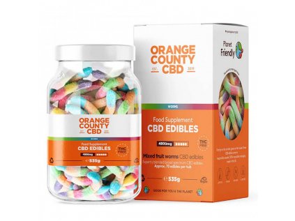 Orange County CBD Gummies Worms, 70 ks, 4800mg CBD, 535 g