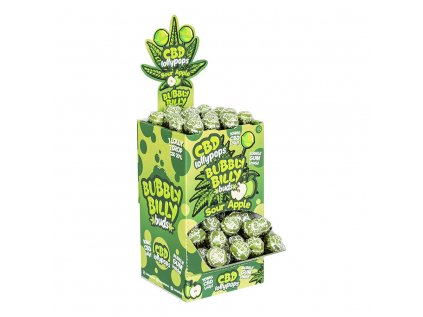 Wholesale Bubbly Billy Buds CBD Lollipop Sour Apple 100pcs per pack 1