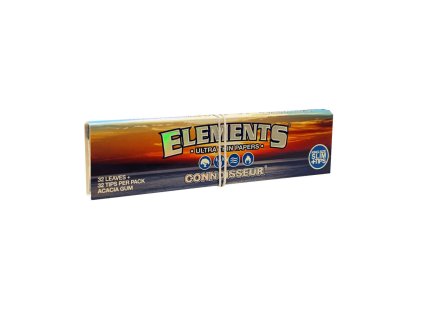 elements connoisseur kingsize slim rolling papers tips 24pcs display 2