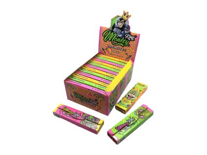 Monkey King Unbleached Rolling Papers Monkey Rainbow Hypnotic King Size Slim Filter Tips 24pcs display Wholesale