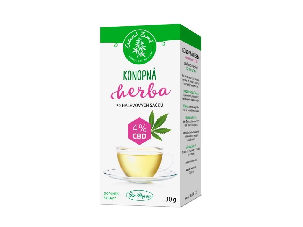 CBD čaj sáčkový 4 % CBD, 20 sáčků
