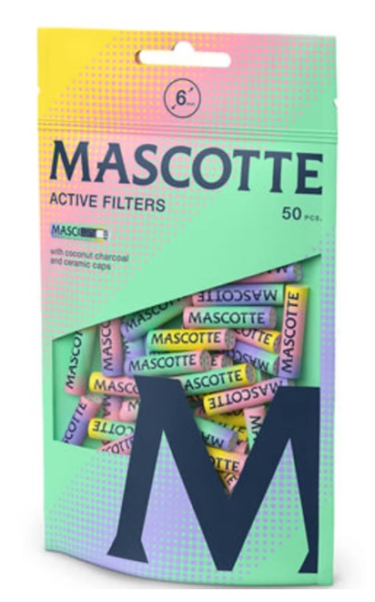 Uhlíkové filtry MASCOTTE Slim 6 mm Rainbow, 50 ks