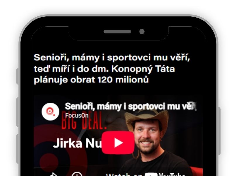 Konopný Táta v pořadu Big Deal na FocusOn