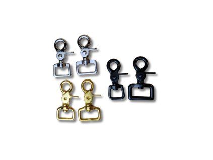 Vypouštěcí karabina - chrom, mosaz, černá