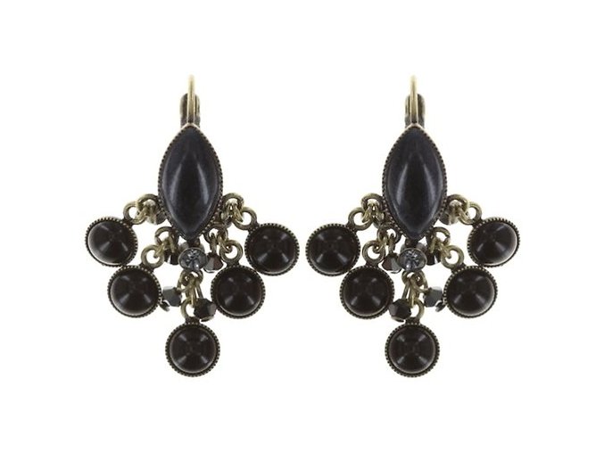 Dangling Navette - černá/modrá Náušnice > Klasické	zapínání - 5450543279084