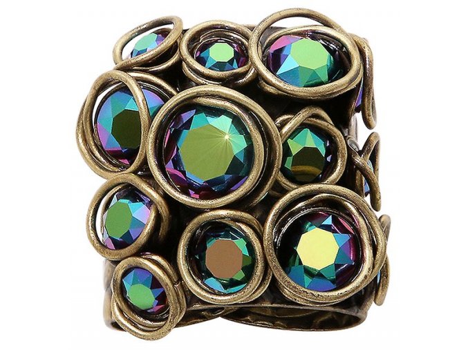 Sparkle Twist - modrá/zelená Prsteny - 5450543334226