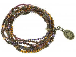 Petit Glamour d´Afrique - hnědá/fialová Náramky > Elastické - 5450543164595