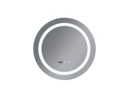 107389 koupelnove zrcadlo s led osvetlenim protizamlzovaci funkci regulaci jasu a hodinkami mc02 80 plain