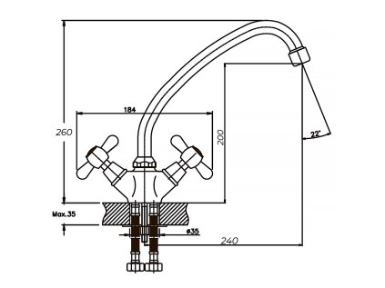 Dřezová baterie  PREMIUM DOMINOX 271 (NUT)