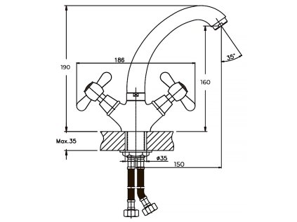Umyvadlová baterie  PREMIUM DOMINOX 272 (NUT)