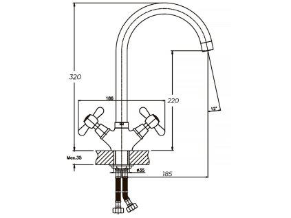 Dřezová baterie  PREMIUM DOMINOX 275 (NUT)