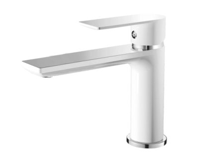 108211 umyvadlova baterie mixxus premium alex 001 long nut white chrome bily chrom