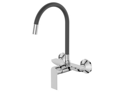 Dřezová baterie nastěnná s flexi výtokem MIXXUS PREMIUM ALEX 005 REFL.GRAY, šedá