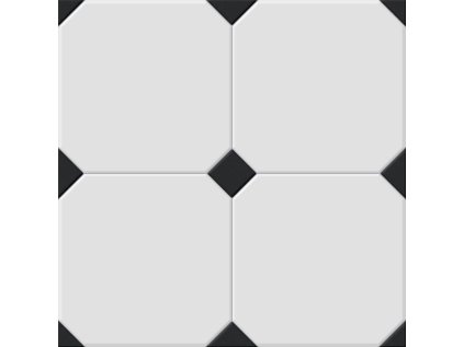 Dlažba El Molino Betera black-white struktura mat rektifikovaná 58x58