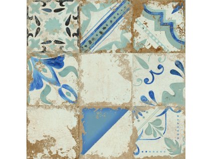 Dlažba El Molino Memory azul struktura mat rektifikovaná 58x58